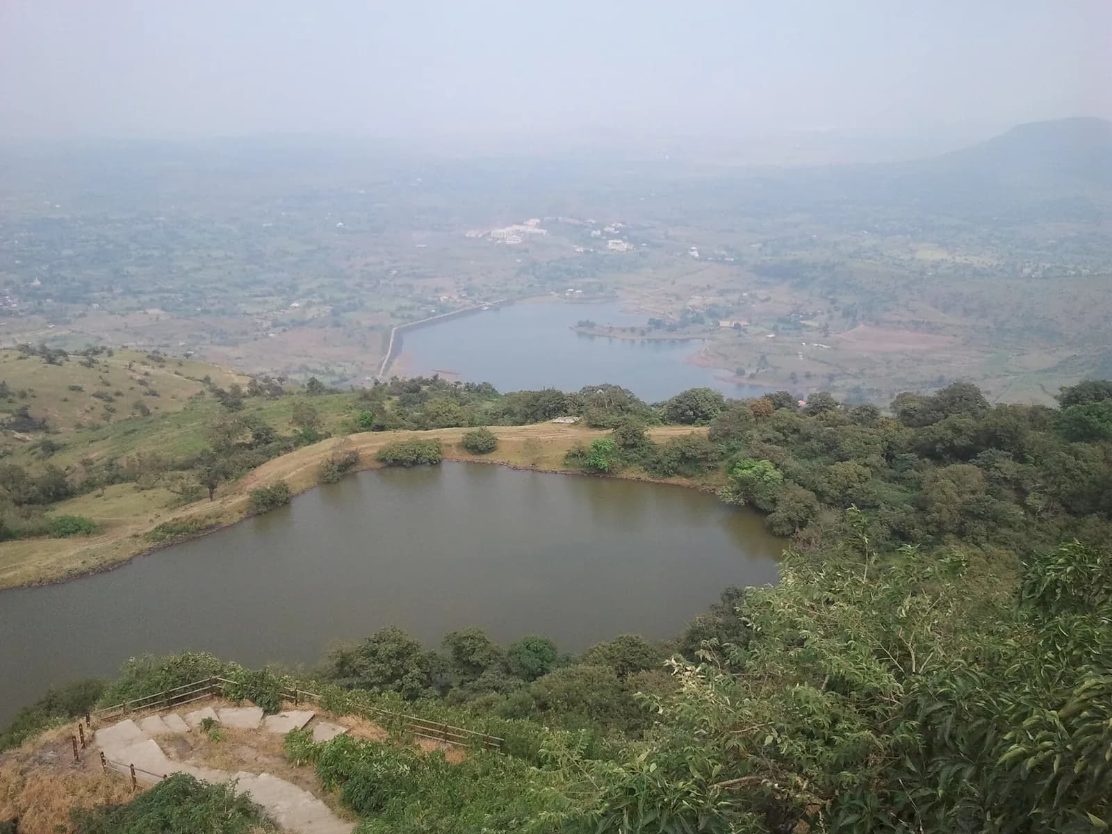 View from Anjaneri hill over the lakes below