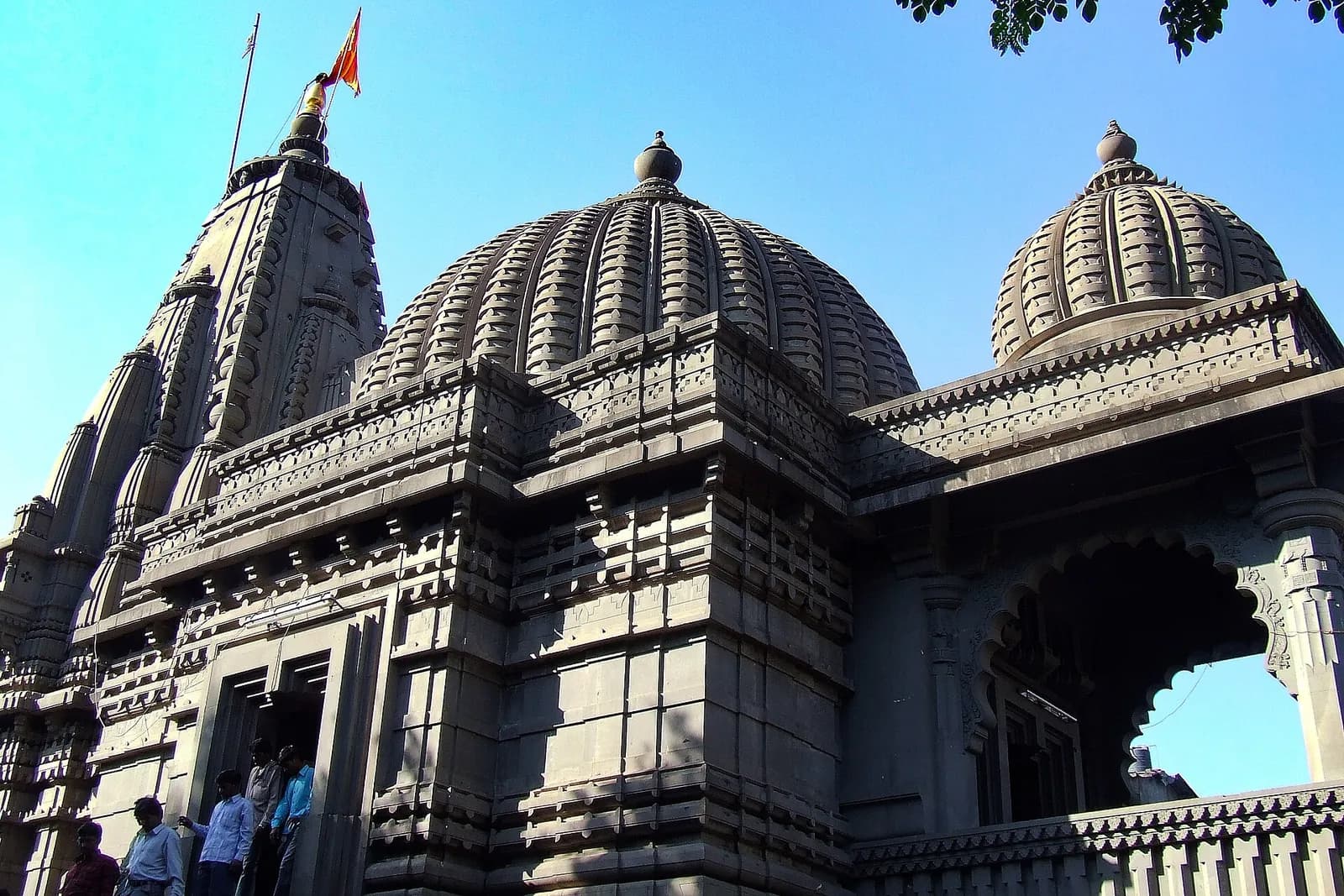 Black-stone domes and shikhara of Kalaram Mandir
