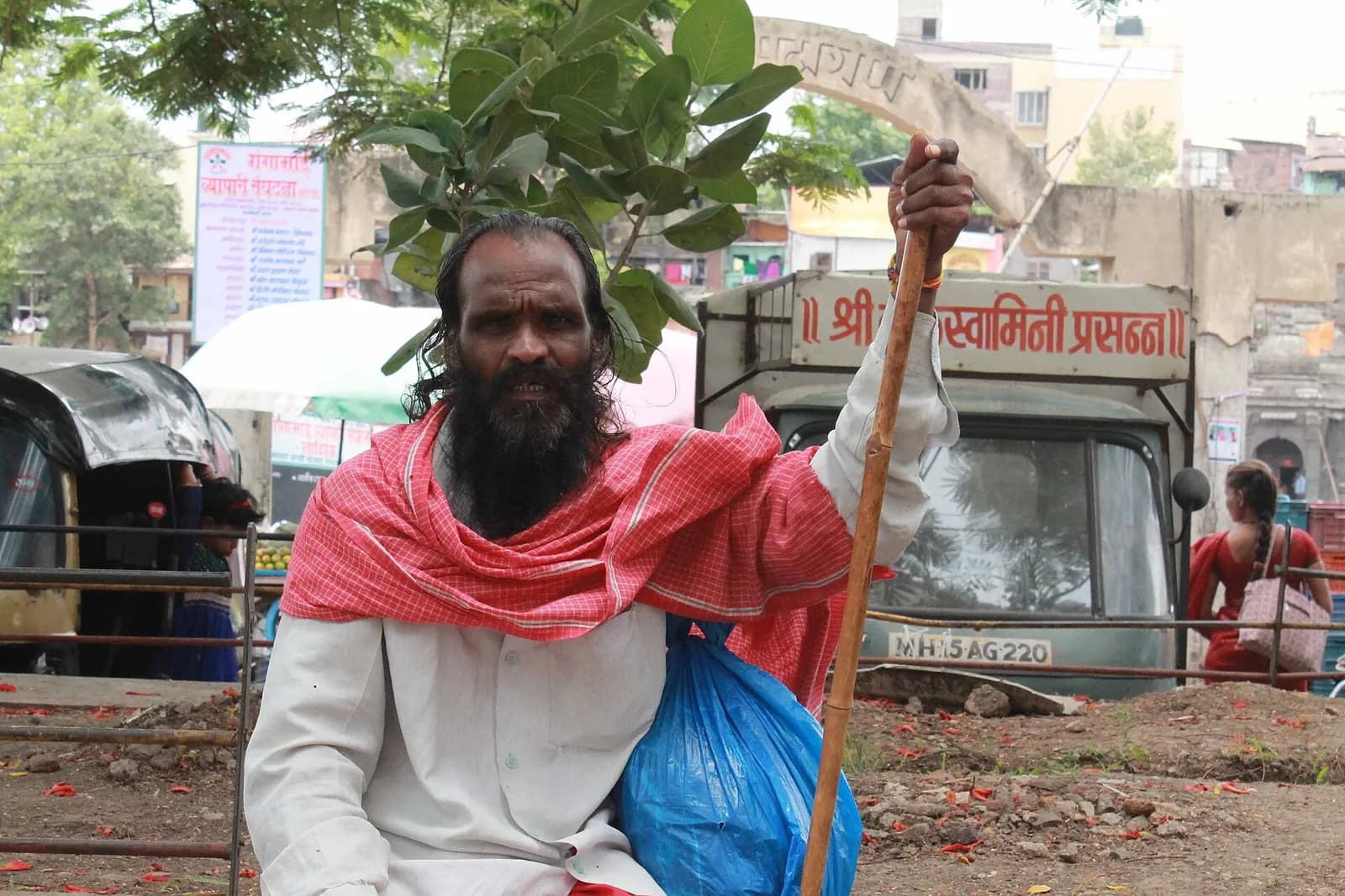 A sadhu on the ghat in Nashik